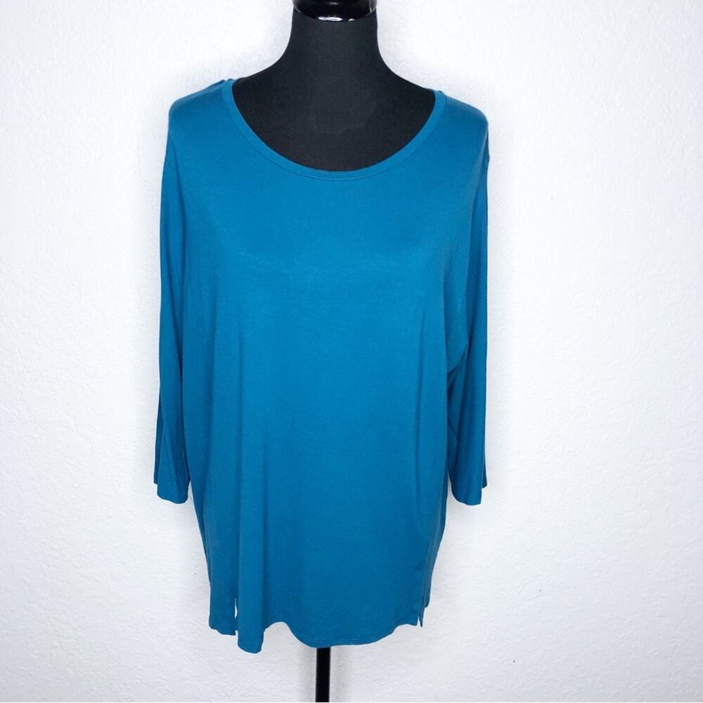 Eileen Fisher blue dolman sleeve knit top‎ size Medium